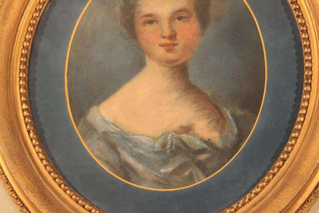 19th Century French pastel of Madame Nattier For Sale 4