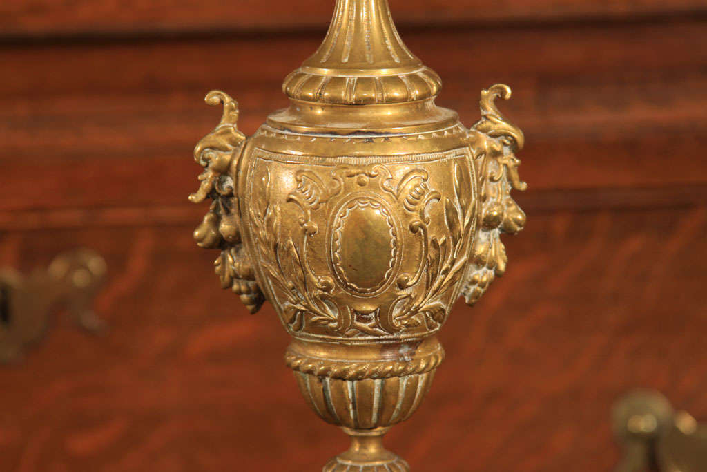 Pair of Rococo style brass candelabra For Sale at 1stDibs