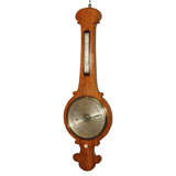 (L-5569) Antique English mahogany banjo barometer.