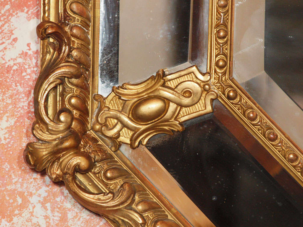 (L-5503) Fine antique French octagonal gold leaf mirror. 4
