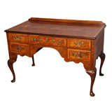 (L-5588) Antique English burl walnut crossbanded dressing table