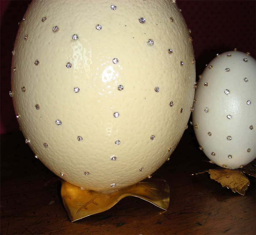 Set of Six Eggs Decorated by  Frédérique Lombard Morel For Sale 1