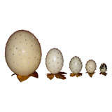 Set of Six Eggs Decorated by  Frédérique Lombard Morel