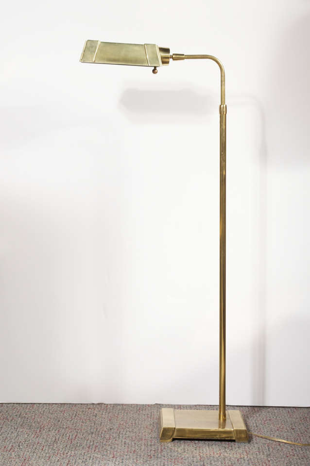 Classic Vintage Heavy Brass Pharmacy Lamp. The classical details make this solid brass floor lamp a sophisticated lighting option. It will provide your work area with an appropriate amount of focused light without brightening the whole room. The