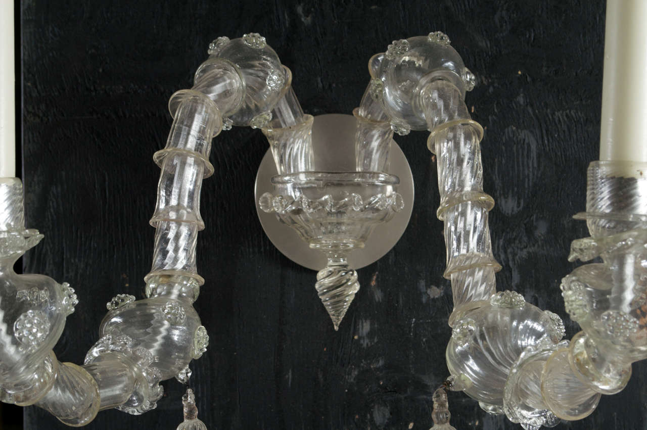Italian Pair, Venetian Glass Sconces