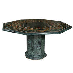 Italian Painted Table of Verde Antico Marble