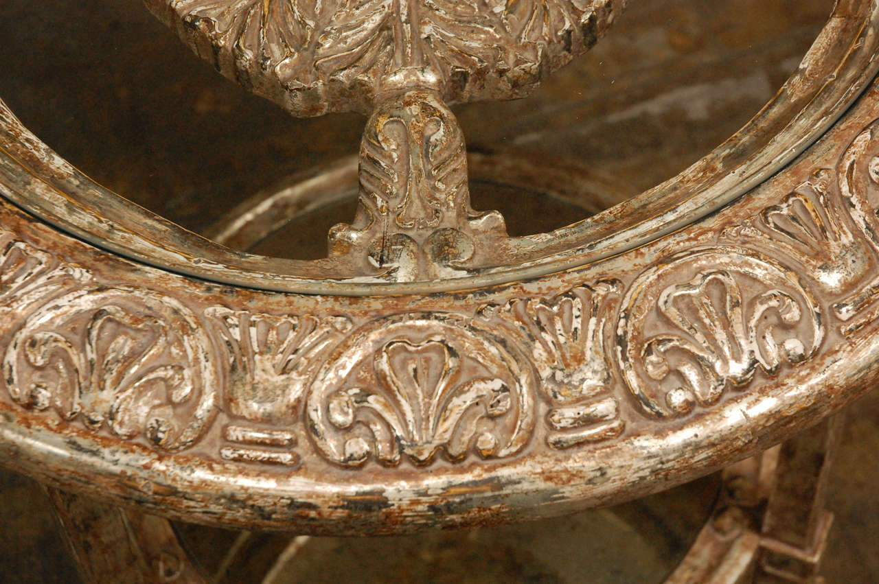 Gilt Elaborately Carved Claw-Footed Side Table