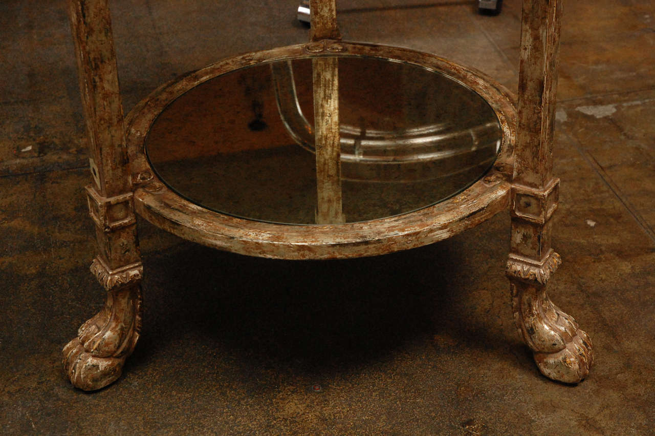 Elaborately Carved Claw-Footed Side Table In Excellent Condition In Los Angeles, CA