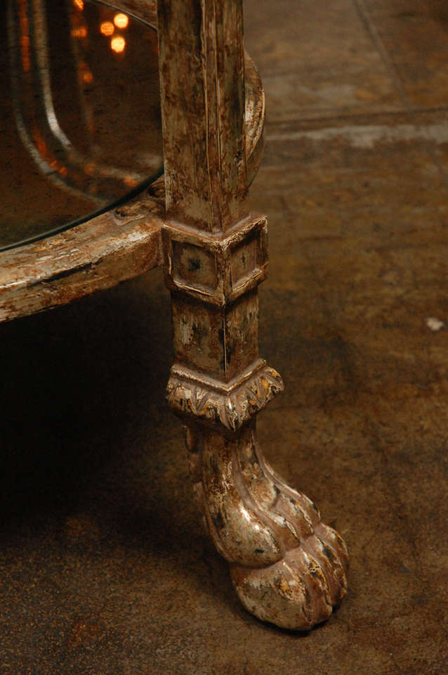 Contemporary Elaborately Carved Claw-Footed Side Table