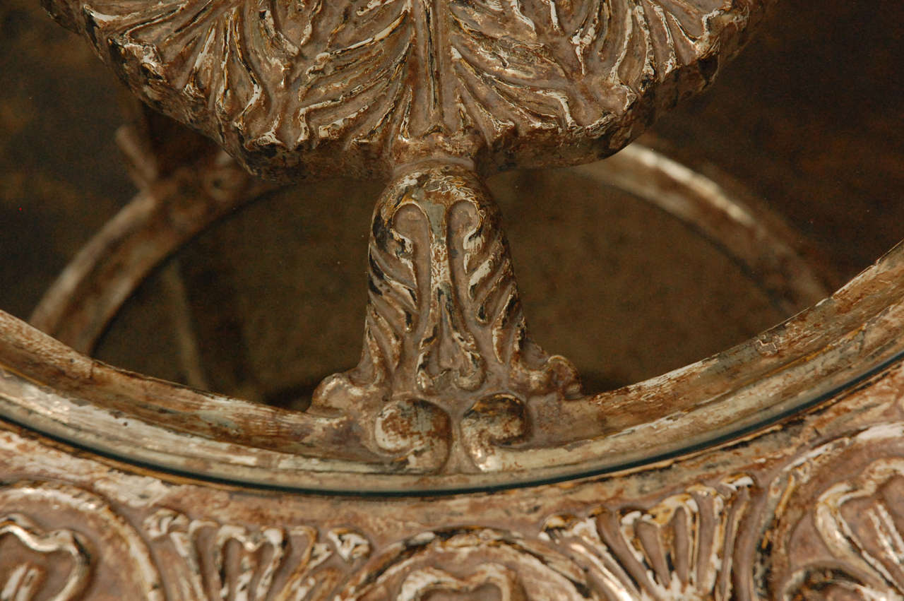 Elaborately Carved Claw-Footed Side Table 1