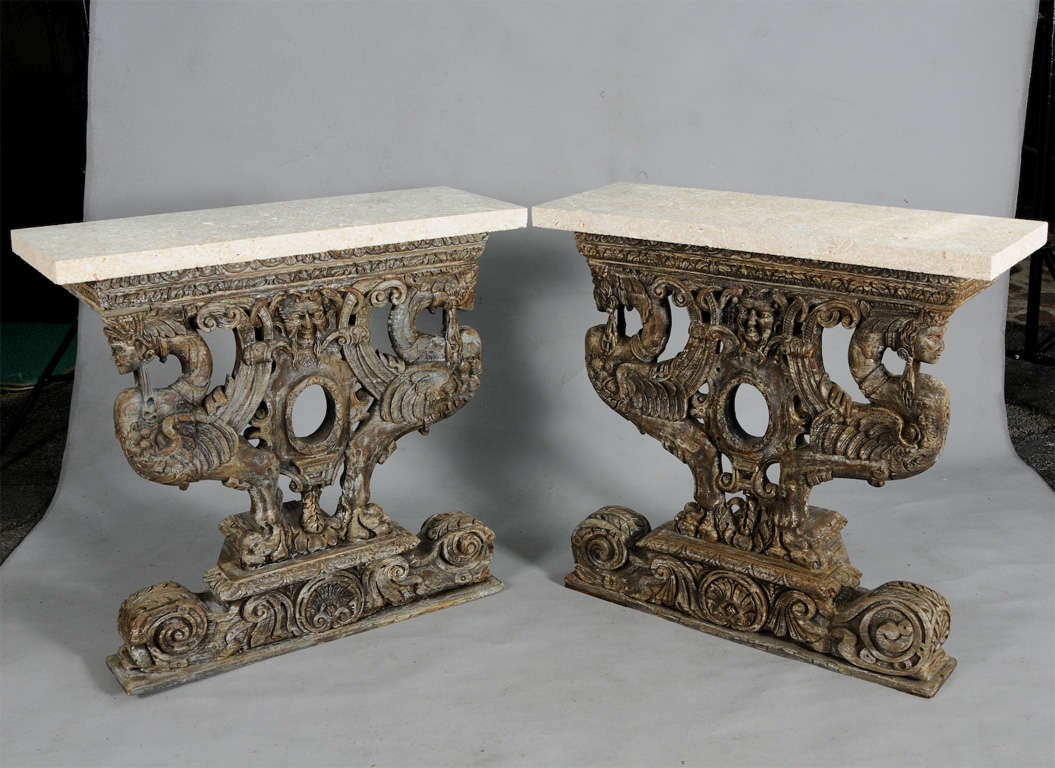 Pair of Early Renaissance Console Tables