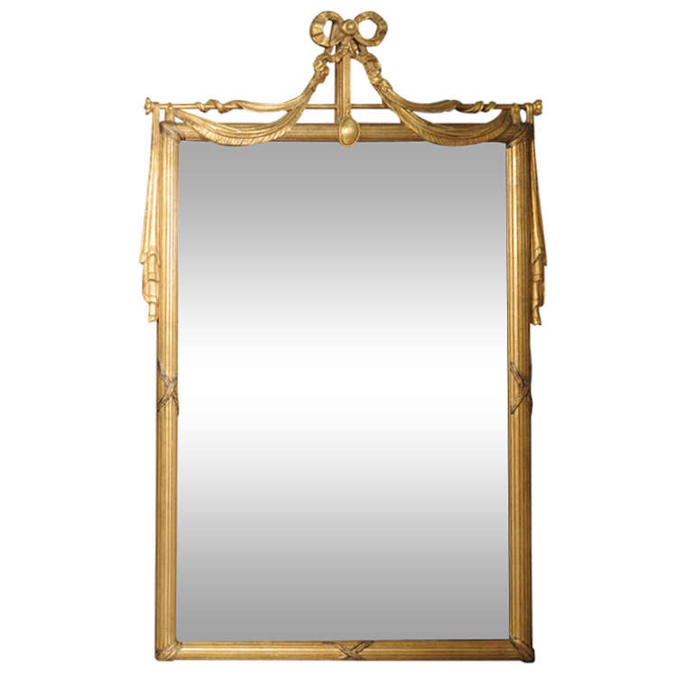 Giltwood Mirror with Swag Pediment