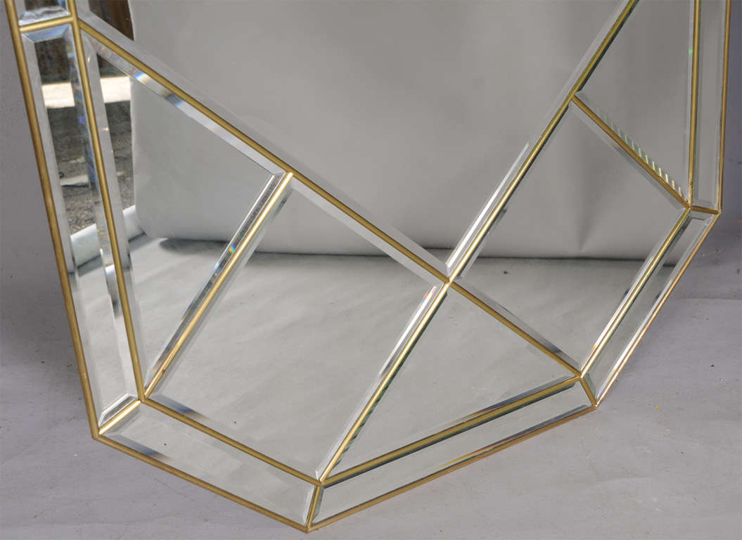20th Century Brass Fretwork Frame Wall Mirror