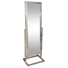 Retro Pivoting aluminum cheval mirror