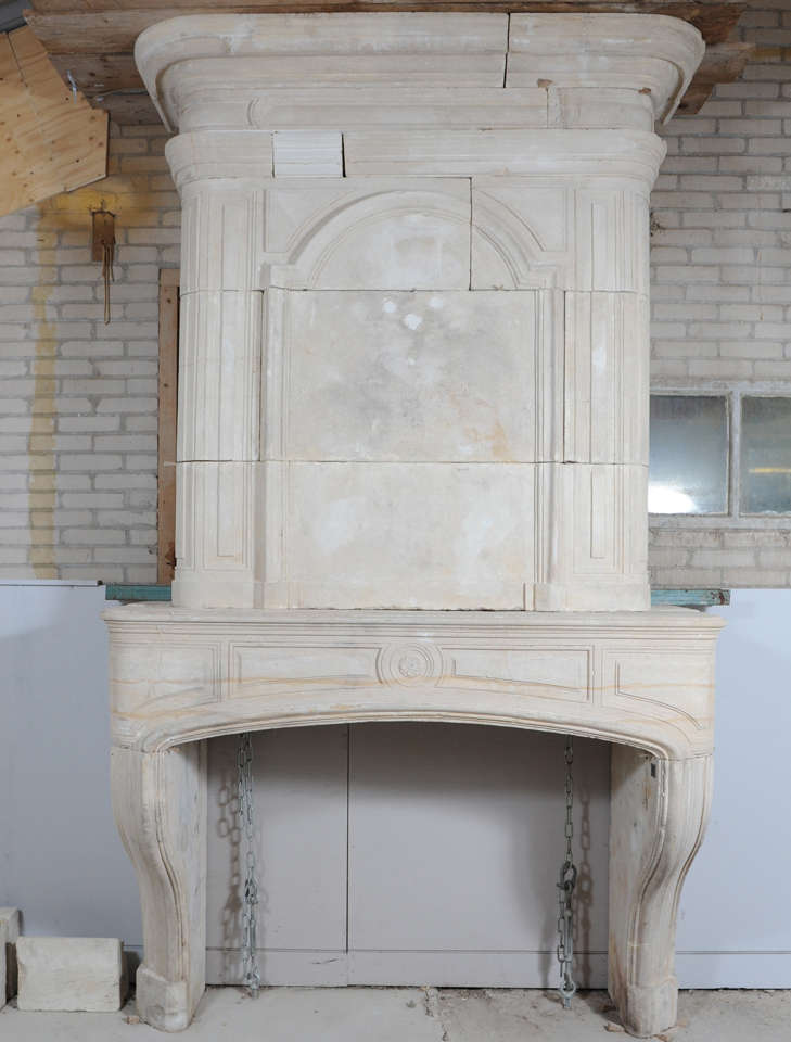 18th c. French Baroque fireplace with 