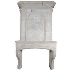 Antique 18th c. French Baroque fireplace with "Trumeau"