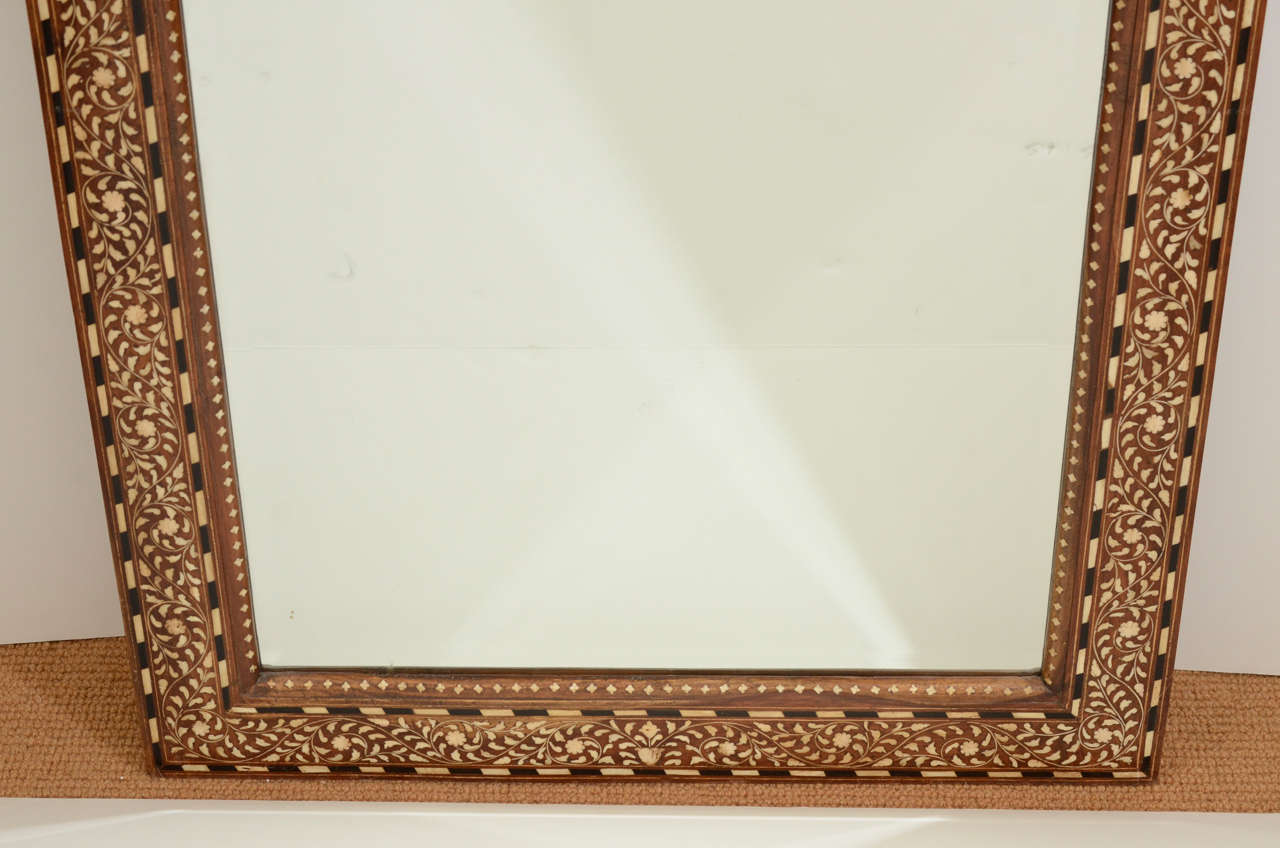Mid-20th Century Moroccan Bone Inlay Mirror