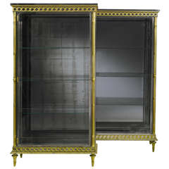 A Pair of French Louis XVI style gilt bronze and polished steel Vitrines/Bibliotheques 7