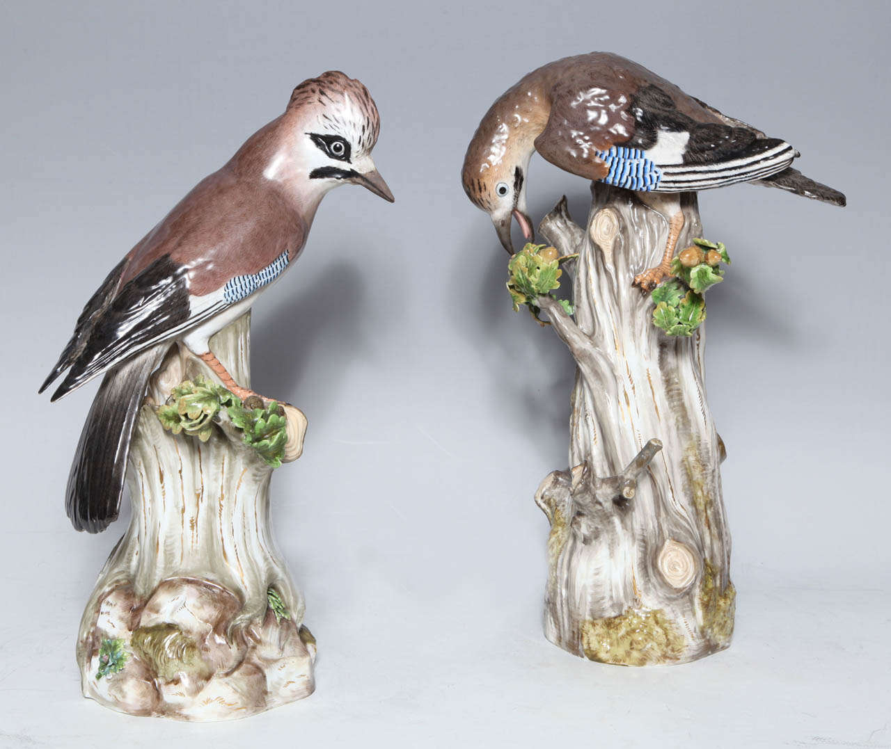 Fine Pair of Antique Meissen Porcelain Figures of Birds