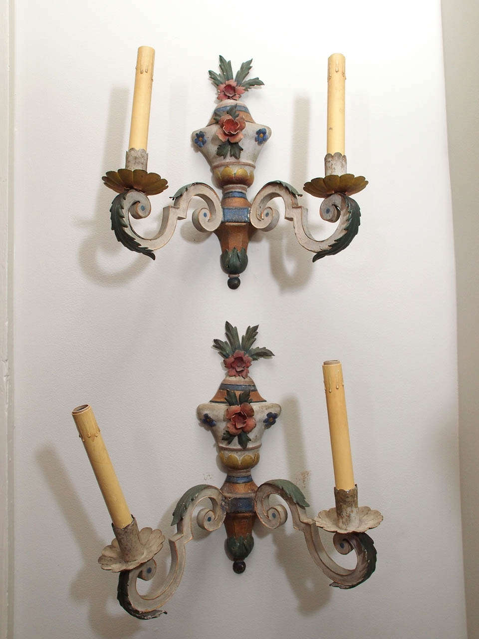 Pair of Tole Sconces