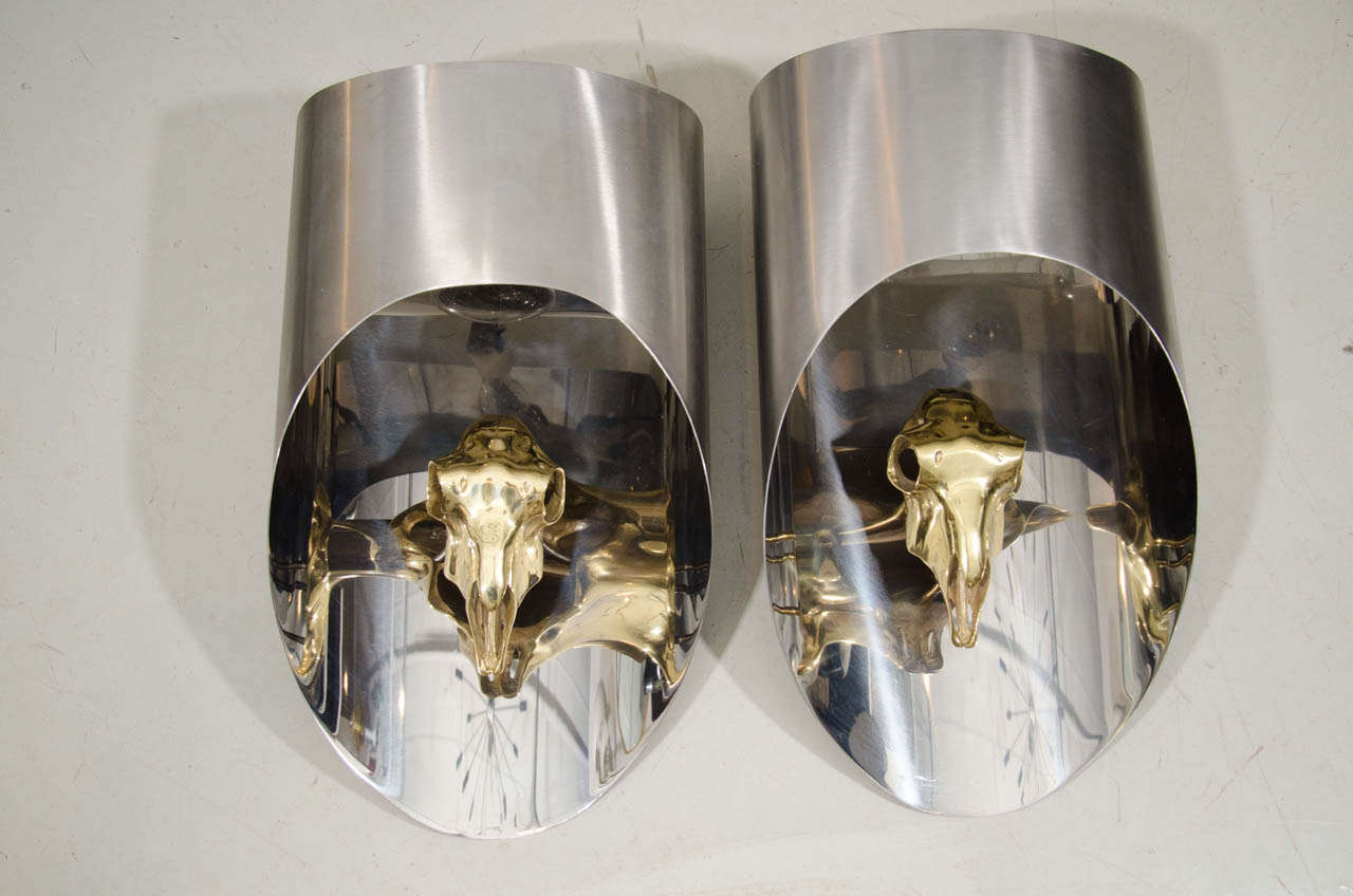 "Lampe Totem" Pair of Maria Pergay Sconces