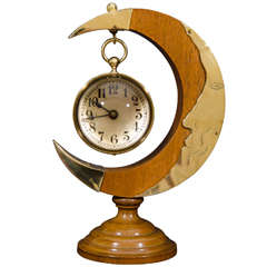 Brass Ball Clock On Crescent Shaped Stand