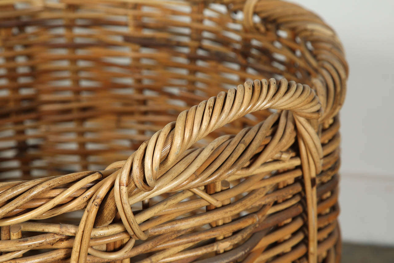 Very Large French Wicker Basket 1