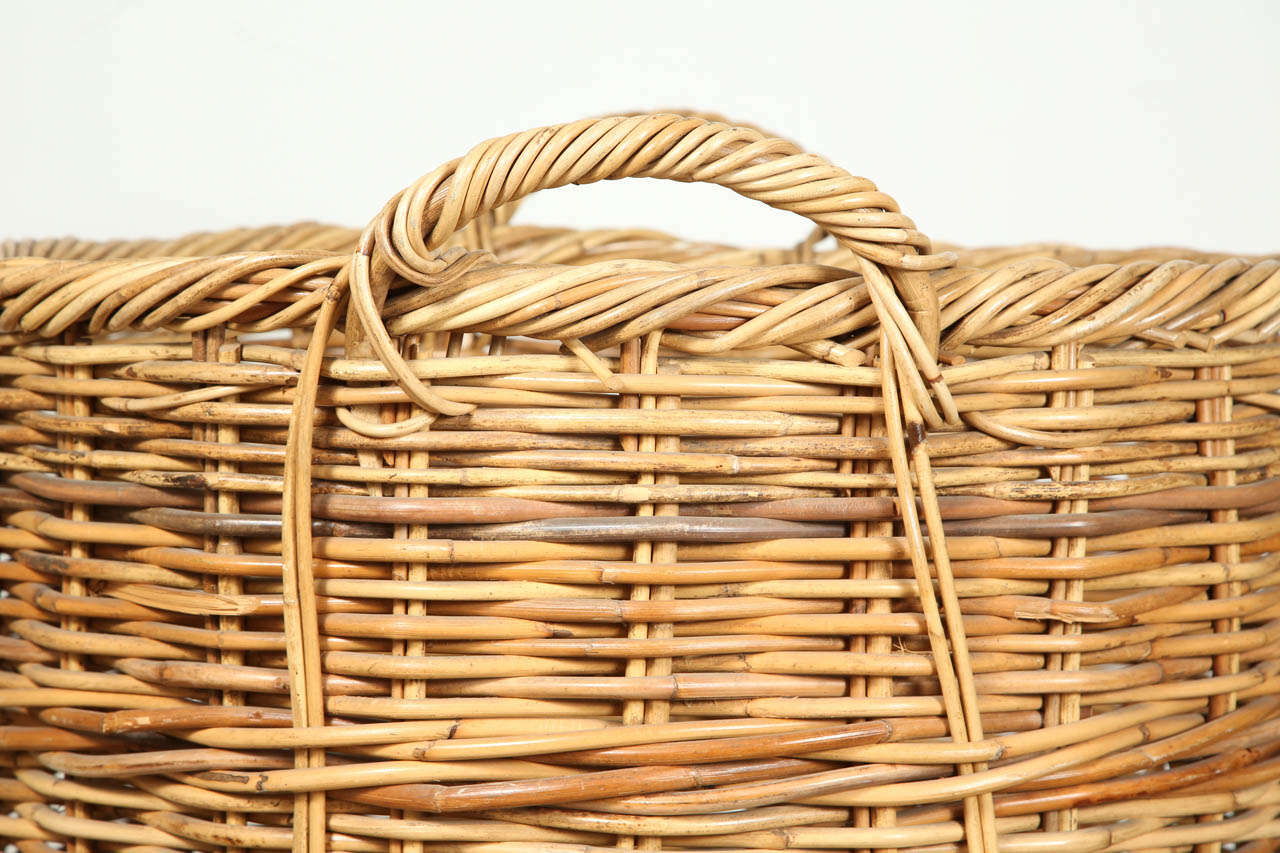 Folk Art Very Large French Wicker Basket