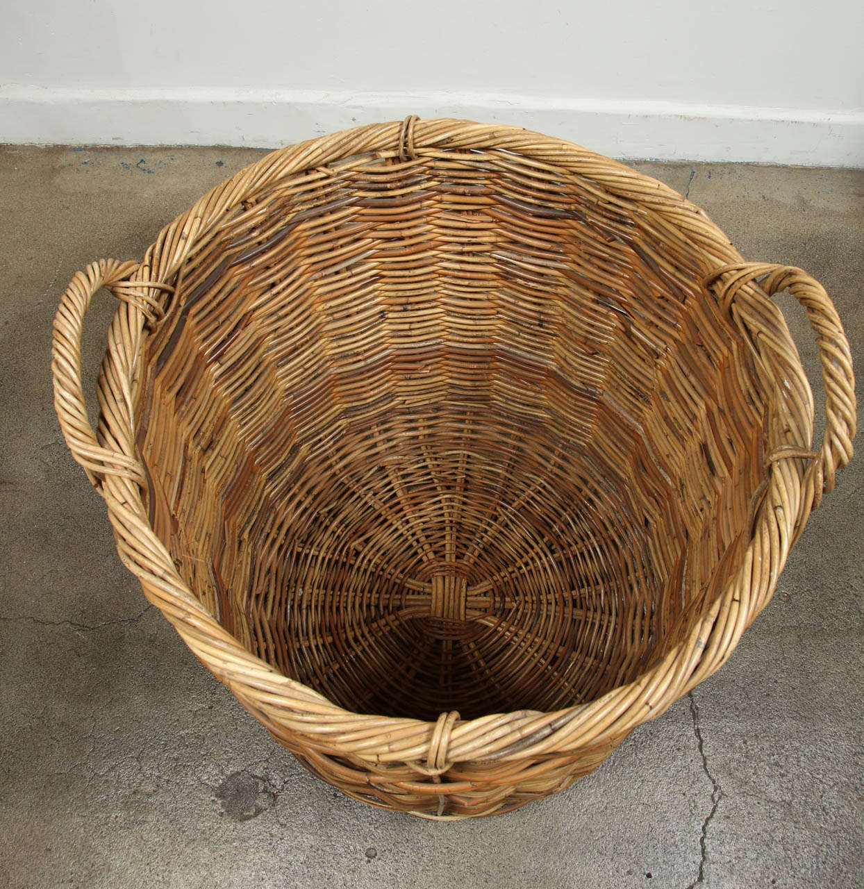 20th Century Very Large French Wicker Basket