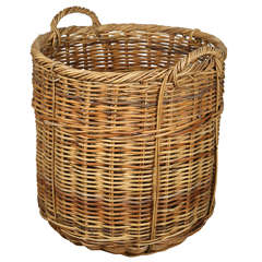 Very Large French Wicker Basket