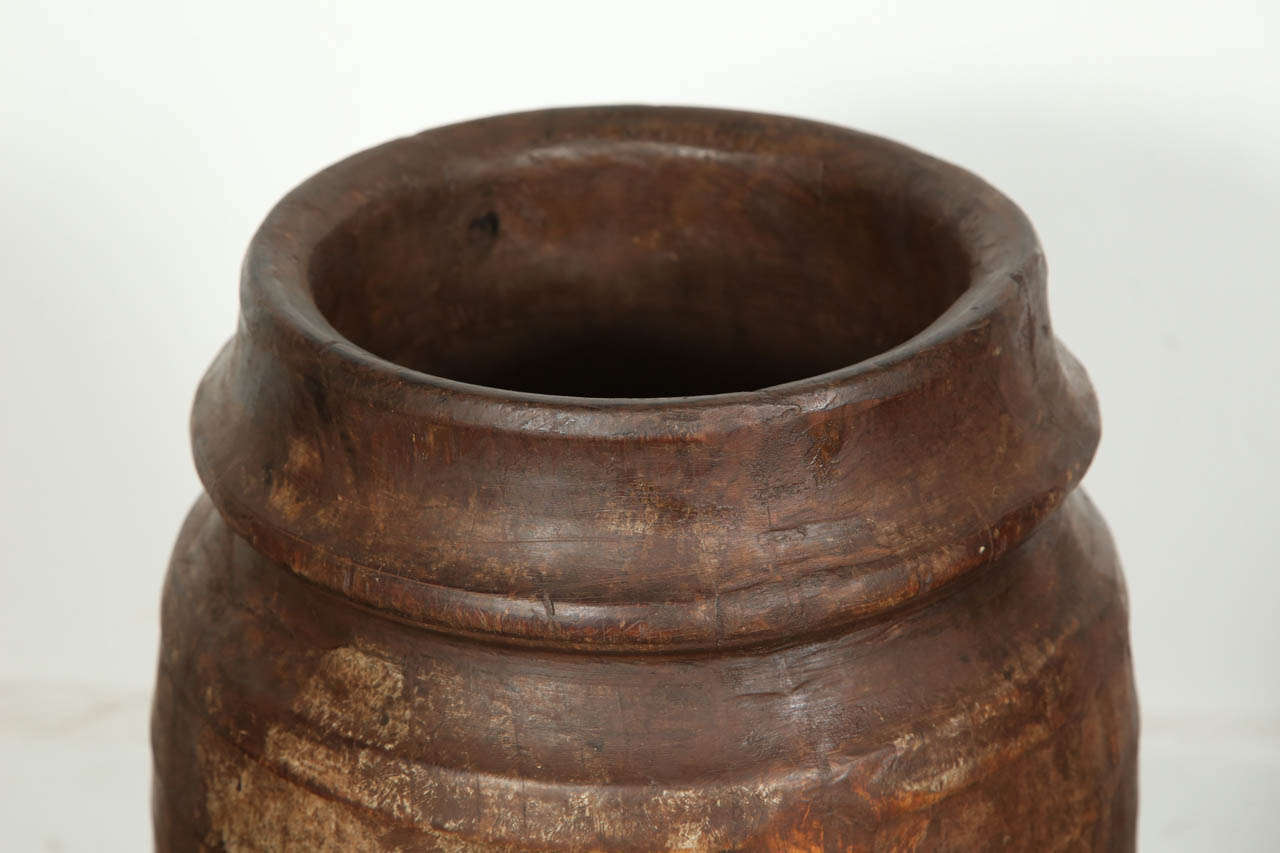Indian Set of Large 4 Wooden Rice Grinders From India