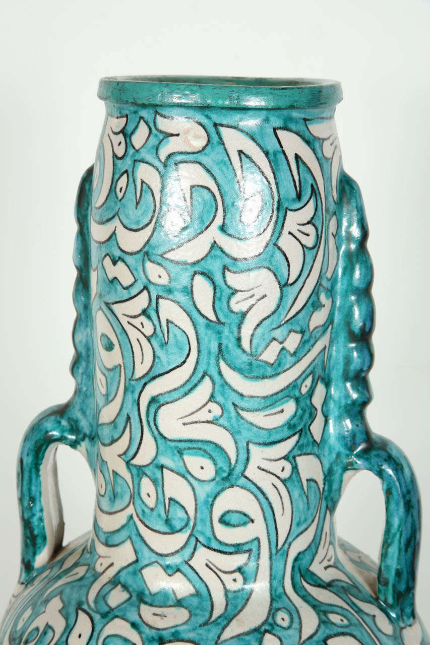 Large Handcrafted Moroccan Ceramic Vase From Fez at 1stDibs fez vase