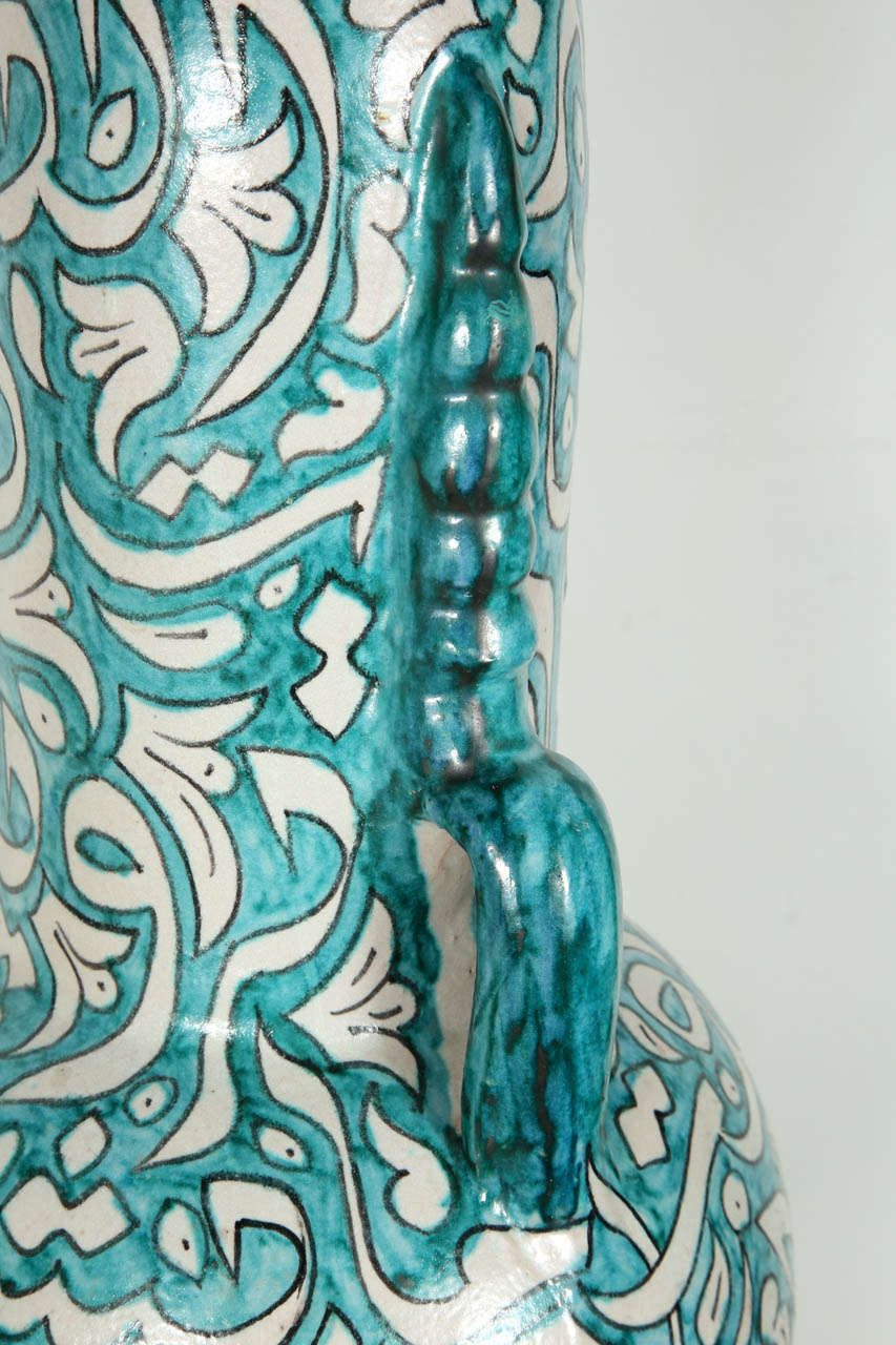 Large Handcrafted Moroccan Ceramic Vase From Fez at 1stDibs fez vase