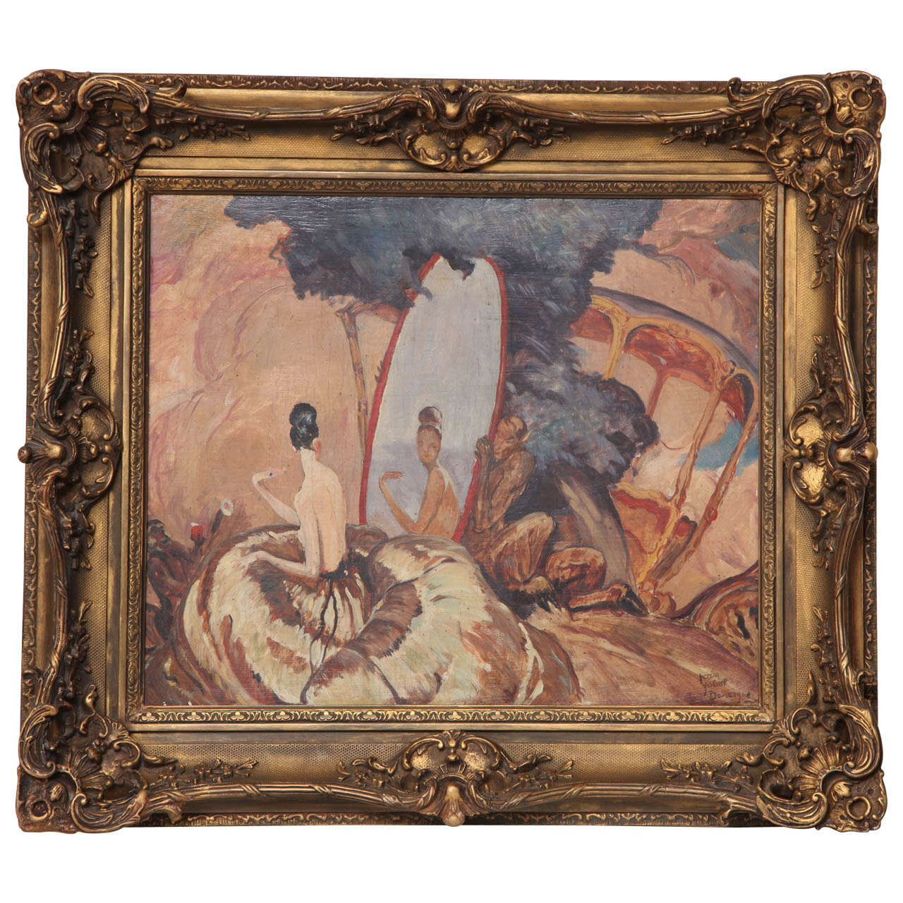 „Eve Looking in the Mirror“ von Jean-Gabriel Domergue, um 1920 im Angebot