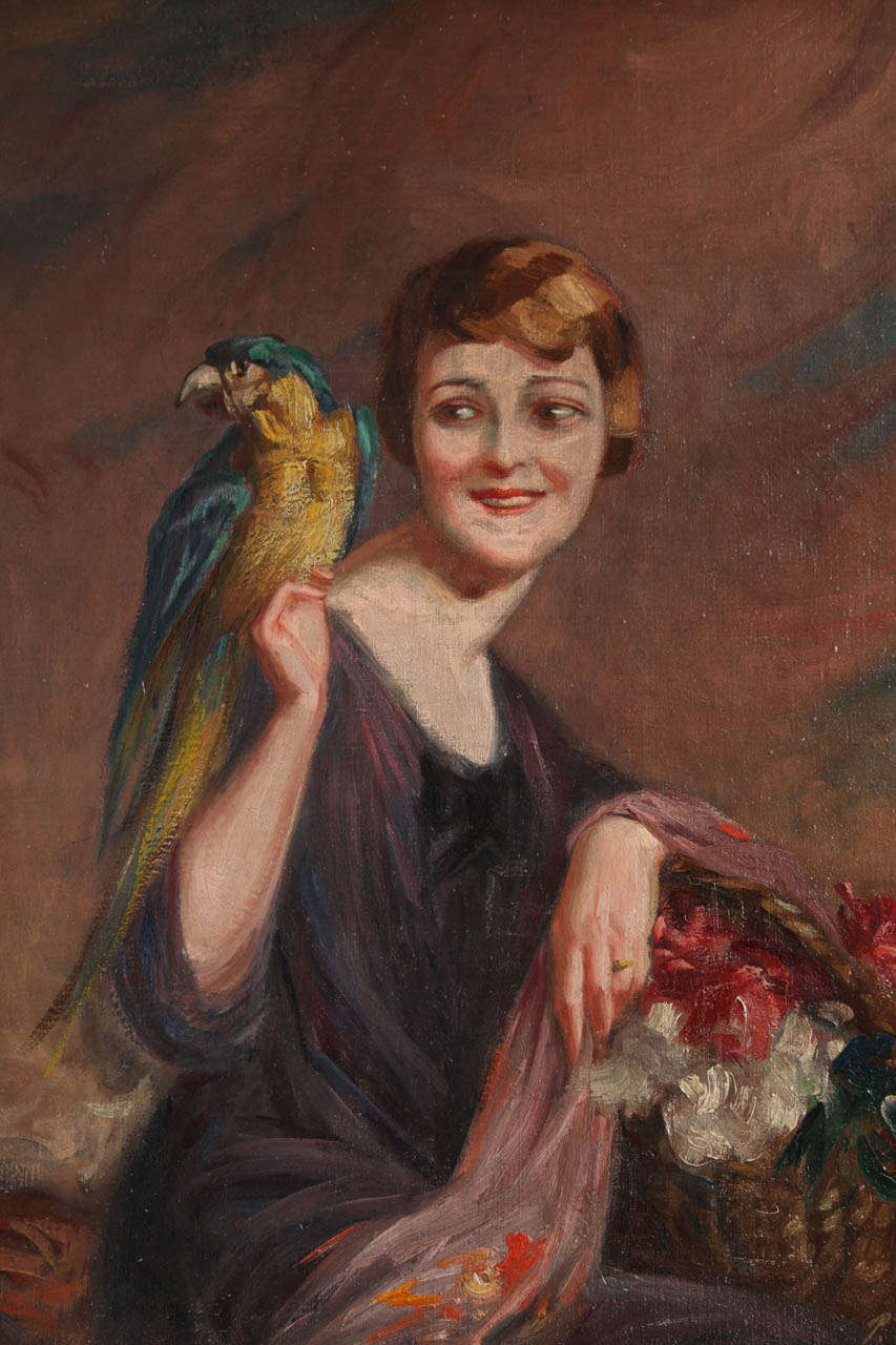 Óleo Art Déco sobre lienzo de Pierre Mitiffiot De Bélair en venta 2