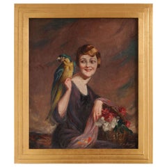 Art Deco Oil on Canvas by Pierre Mitiffiot De Bélair