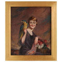 Art Deco Oil on Canvas by Pierre Mitiffiot De Bélair 4