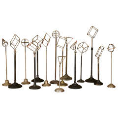 Collection of Geometrical Shapes in Metal on Stands