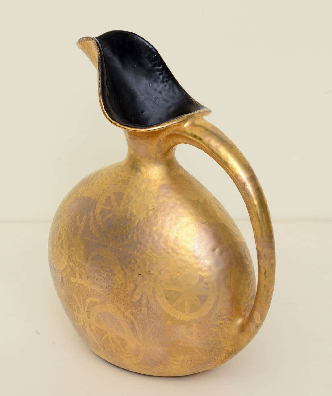 Modern GIlded and Painted Ceramic Vessel/Pitcher SATURDAY SALE
