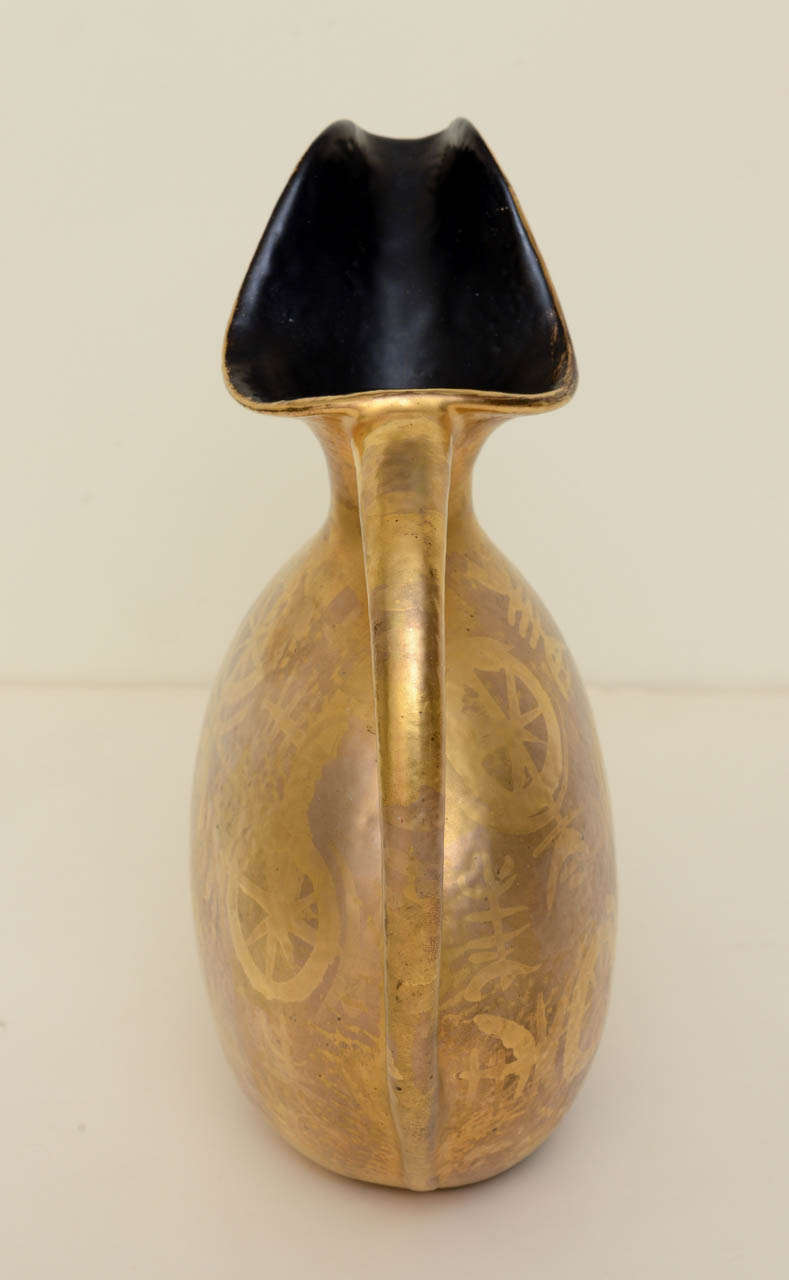 American GIlded and Painted Ceramic Vessel/Pitcher SATURDAY SALE