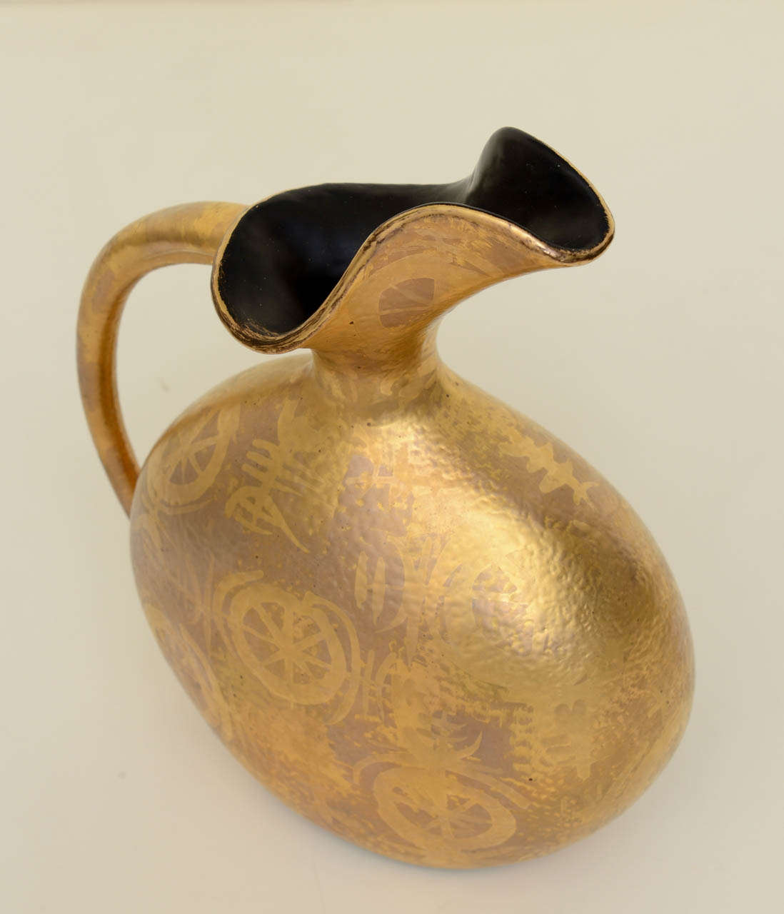 GIlded and Painted Ceramic Vessel/Pitcher SATURDAY SALE 3