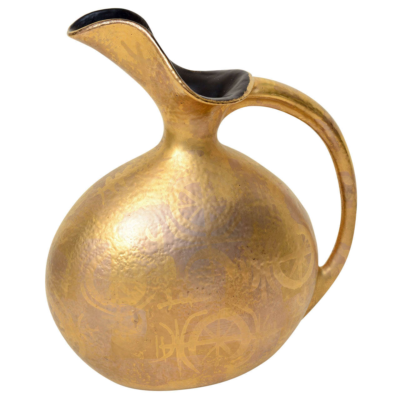 GIlded and Painted Ceramic Vessel/Pitcher SATURDAY SALE