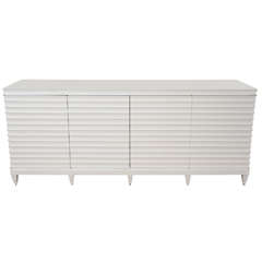White Lacquered Fluted Cabinet//Buffet/Dresser SATURDAY SALE
