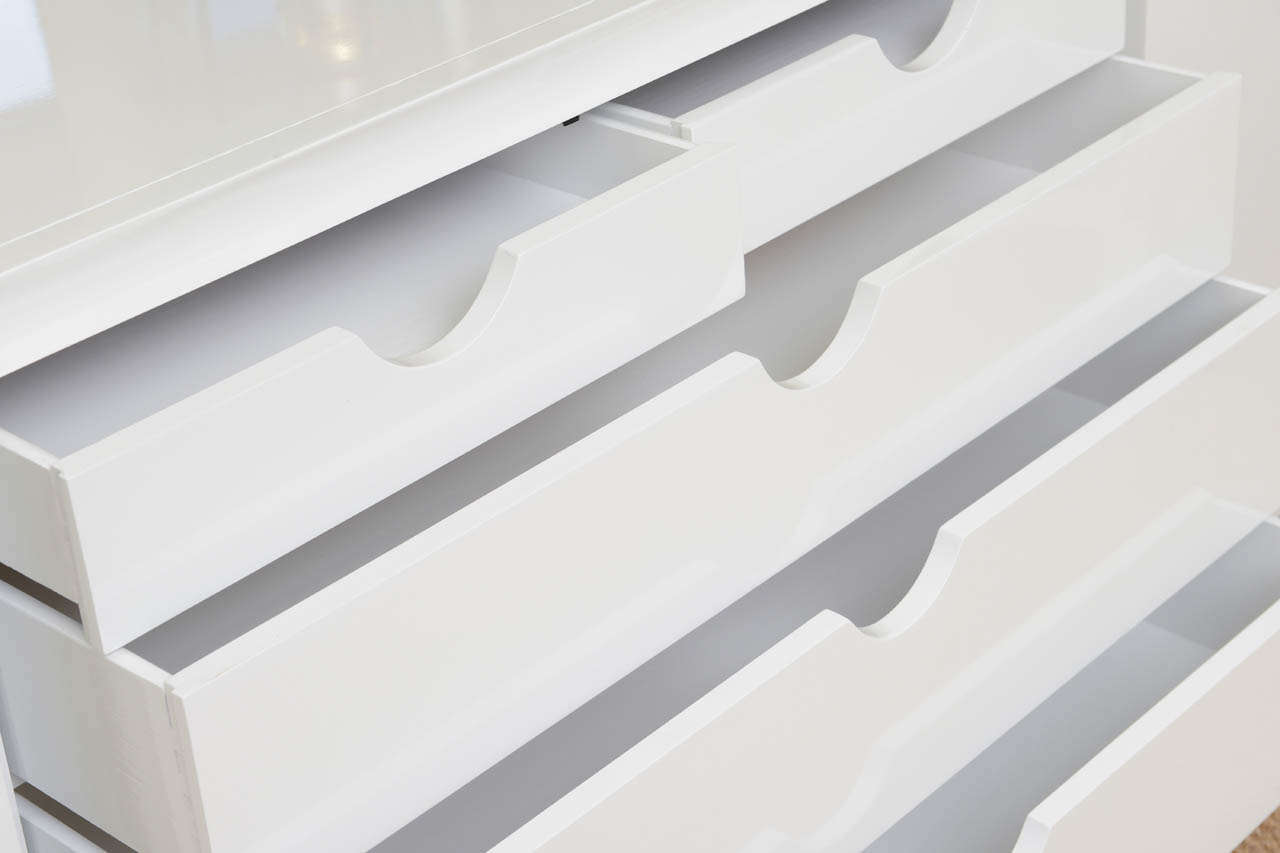 White Lacquered Fluted SATURDAY SALE at 1stDibs