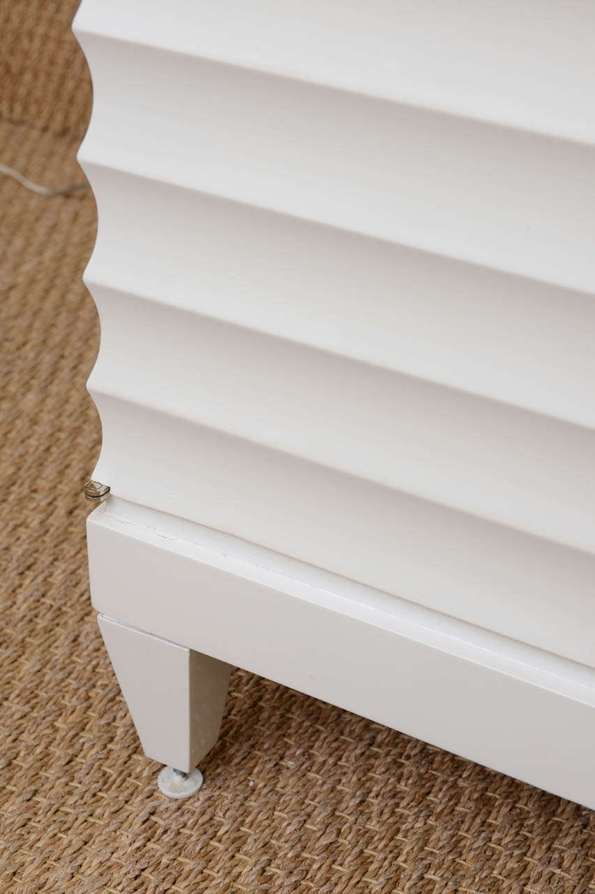 White Lacquered Fluted SATURDAY SALE at 1stDibs