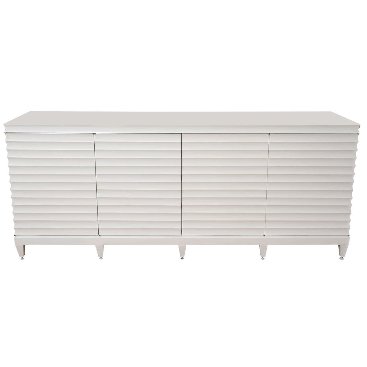 White Lacquered Fluted SATURDAY SALE at 1stDibs