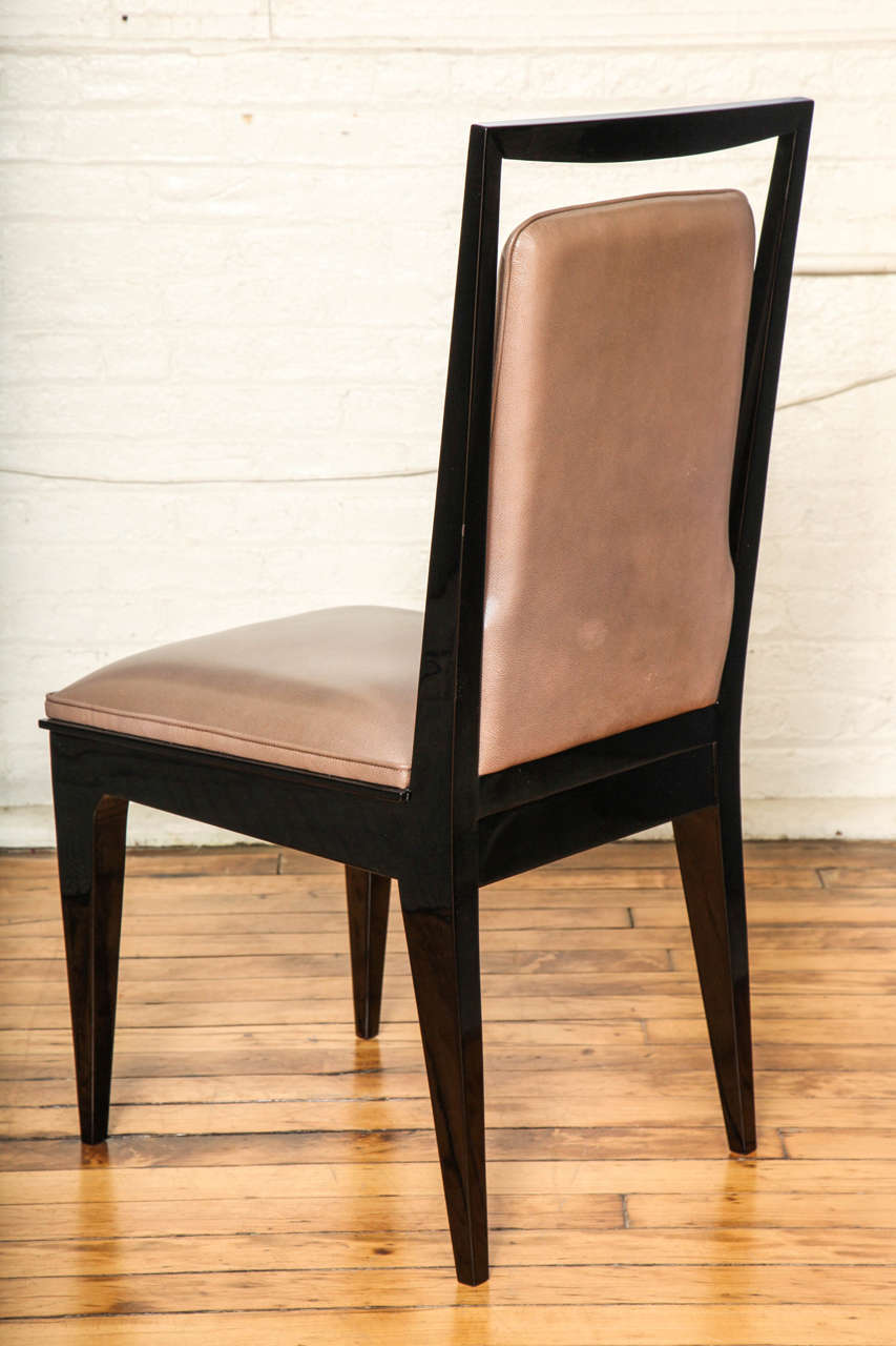 Lacquer Fabulous Suite of Eight Modernist Dining Chairs