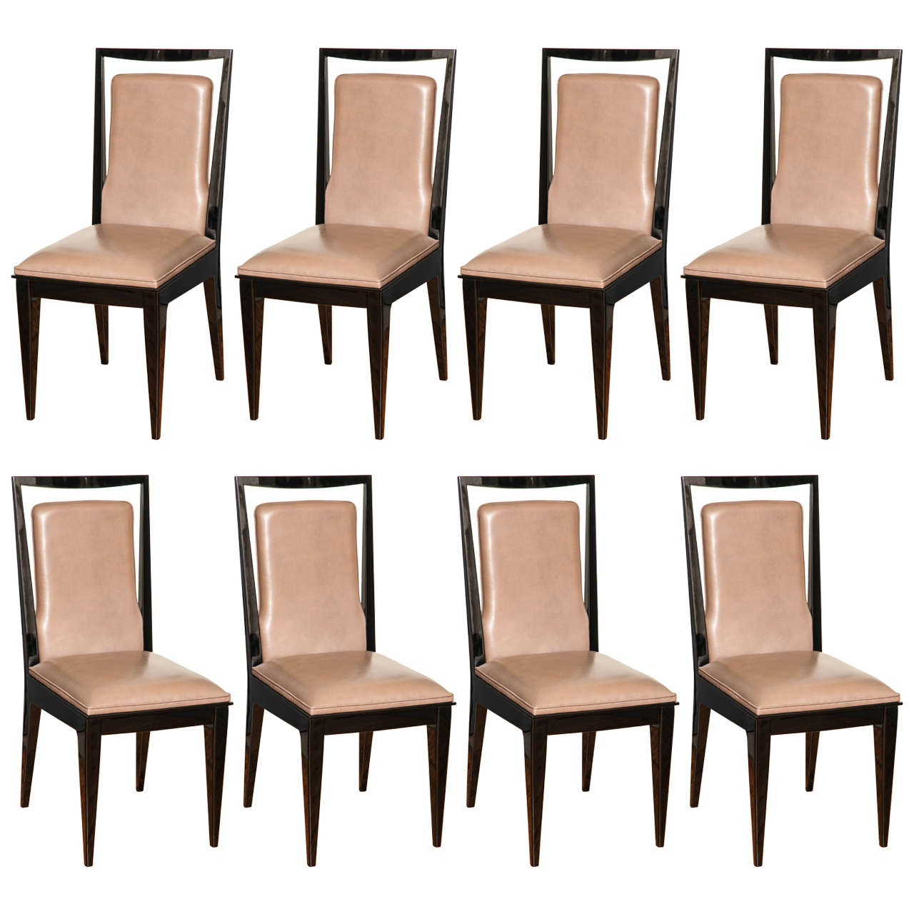 Fabulous Suite of Eight Modernist Dining Chairs
