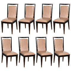 Fabulous Suite of Eight Modernist Dining Chairs