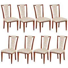 Elegant Suite of Eight Mid-Century Modern Dining Chairs